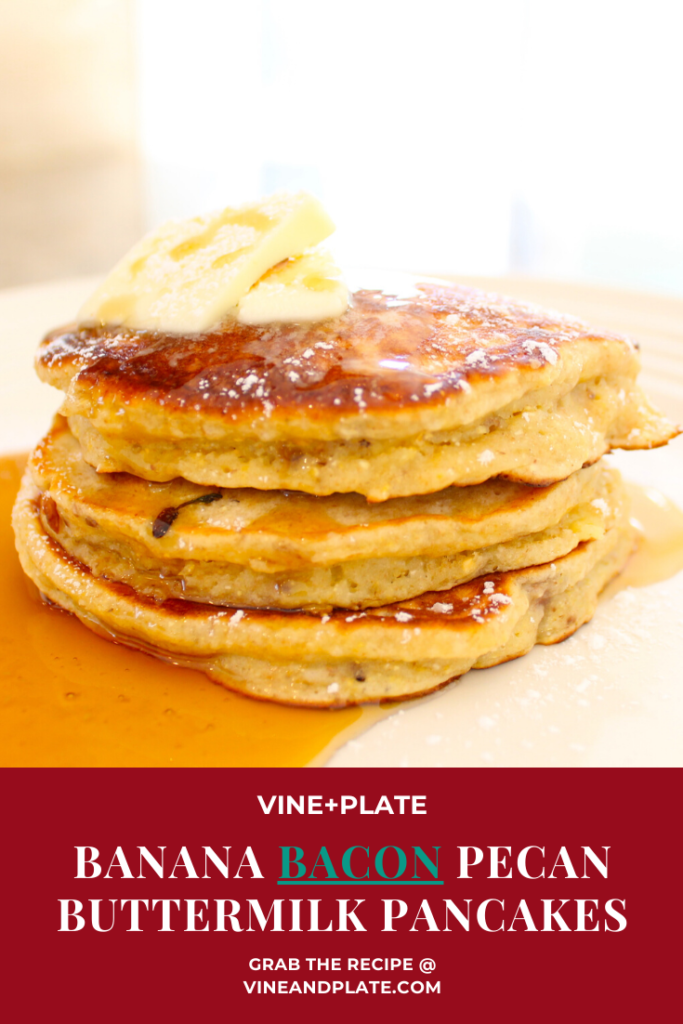 Banana BACON Pecan Pancakes